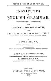 Cover of: Brown's grammar improved by Goold Brown, Goold Brown