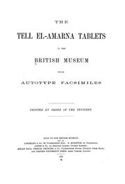 Cover of: The Tell el-Amarna tablets in the British Museum with autotype facsimiles by Carl Bezold