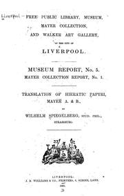 Cover of: Translation of hieratic papyri by Spiegelberg, Wilhelm