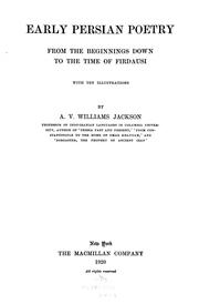 Cover of: Early Persian poetry by Abraham Valentine Williams Jackson