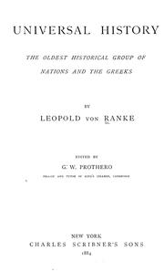 Cover of: Universal history by Leopold von Ranke