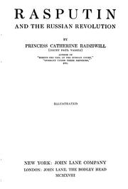 Cover of: Rasputin and the Russian revolution by Catherine Radziwiłł