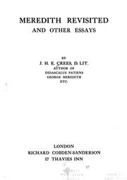 Cover of: Meredith revisited, and other essays by Crees, James Harold Edward