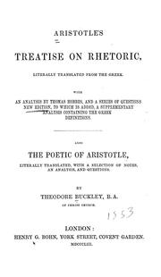 Cover of: Treatise on rhetoric