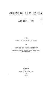 Cover of: Chronicon Adae de Usk, A.D. 1377-1404