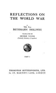 Cover of: Reflections on the World War