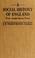 Cover of: A social history of England