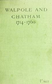 Cover of: Walpole and Chatham (1714-1760)