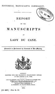 Cover of: Report on the manuscripts of Lady Du Cane
