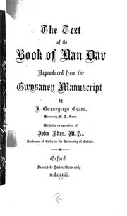 Cover of: The text of the Book of Llan Dav