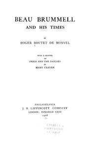 Cover of: Beau Brummell and his times