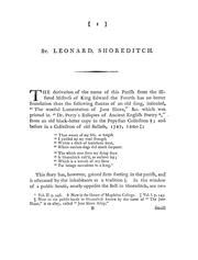 The history and antiquities of the parish of St. Leonard Shoreditch, and liberty of Norton Folgate, in the suburbs of London by Ellis, Henry Sir