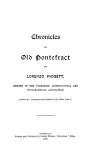 Chronicles of old Pontefract by Lorenzo Radgett