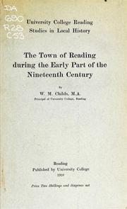 Cover of: The town of Reading during the early part of the nineteenth century