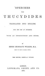 Cover of: Speeches from Thucydides