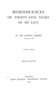 Reminiscences of thirty-five years of my life by J. A. Crowe