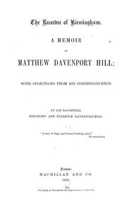 The recorder of Birmingham by Rosamond Davenport Hill
