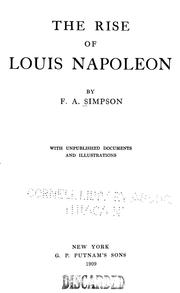 Cover of: The rise of Louis Napoleon