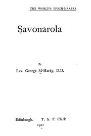 Cover of: Savonarola