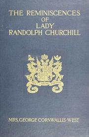 Cover of: The reminiscences of Lady Randolph Churchill
