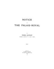 Cover of: Notice on the Palais-Royal