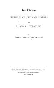 Cover of: Pictures of Russian history and Russian literature