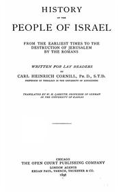 Cover of: History of the people of Israel by Carl Heinrich Cornill