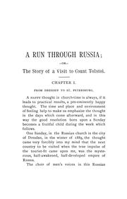 Cover of: A run through Russia: the story of a visit to Count Tolstoi