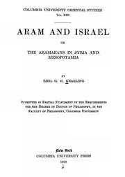 Cover of: Aram and Israel: or, The Aramaeans in Syria and Mesopotamia