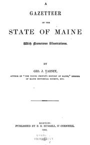 Cover of: A gazetteer of the state of Maine