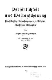 Cover of: Persönlichkeit und weltanschauung: psychologische untersuchungen zu religion