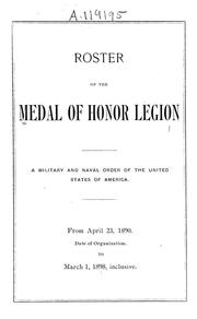 Cover of: Roster of the Medal of Honor Legion | Medal of Honor Legion (U.S.)