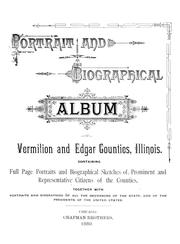 Cover of: Portrait and biographical album of Vermilion and Edgar counties, Illinois by 