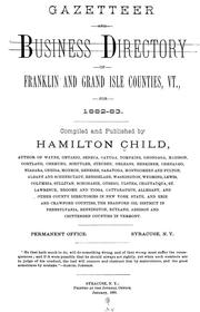 Cover of: Gazetteer and business directory of Franklin and Grand Isle counties, Vt: for 1882-83