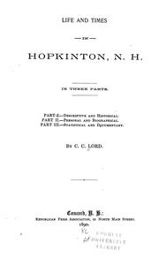 Cover of: Life and times in Hopkinton, N.H.