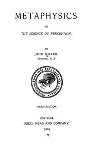 Cover of: Metaphysics by Miller, John