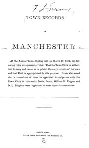 Cover of: Town records by Manchester (Mass.)