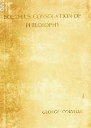 Cover of: Boethius' Consolation of philosophy by Boethius