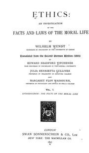 Cover of: Ethics by Wilhelm Max Wundt