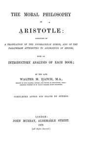 Cover of: The moral philosophy of Aristotle | 