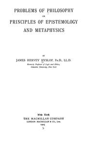 Cover of: Problems of philosophy by James Hervey Hyslop