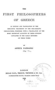 Cover of: The first philosophers of Greece