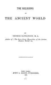 Cover of: The religions of the ancient world