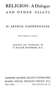 Cover of: Religion: a dialogue by Arthur Schopenhauer