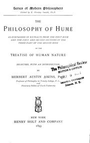 Cover of: The philosophy of Hume | David Hume