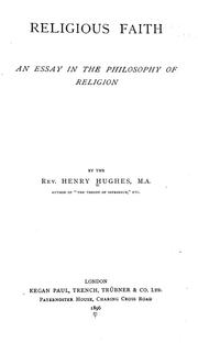 Cover of: Religious faith