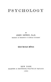Cover of: Psychology by John Dewey