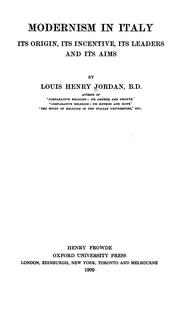 Modernism in Italy by Louis Henry Jordan