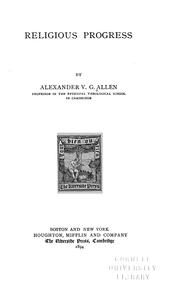 Cover of: Religious progress by Alexander V. G. Allen
