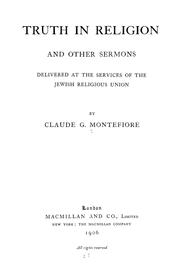 Cover of: Truth in religion and other sermons by C. G. Montefiore